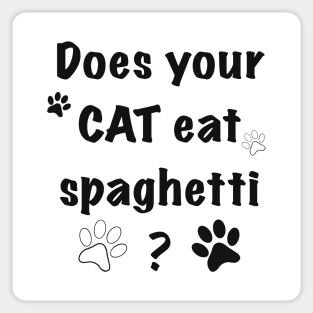 Cat eating spaghetti Sticker